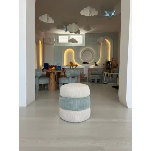 Expressleverans Gisele Sittpuff 36 cm Blå/Vit - Möbler