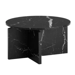 Wohnling Soffbord Wohnling Rund stensikt stil modern look 60 cm, Marmor Svart 60 cm, Marmor Svart - Möbler Populärt val
