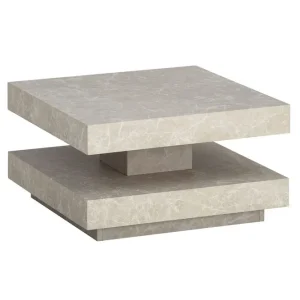 Wohnling Soffbord Wohnling fyrkant 60 cm, stenoptikstil, modern look Beige Beige - Möbler Endast denna vecka