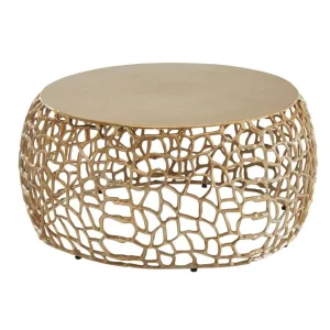 Endast denna vecka Wohnling Soffbord Wohnling aluminiumgjutning, rund 60 cm handgjord, modern stil Guld Guld - Möbler
