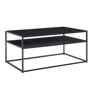 Wohnling Soffbord Wohnling metall rektangulär med bricka, modern stil Svart Svart - Möbler Sista chansen