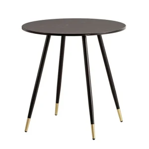 Kampanj Wohnling Matbord Wohnling Rund 75 cm marmorerad modern gyllene tippsben Marmor, Svart Marmor, Svart - Möbler