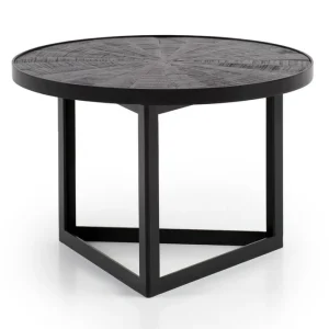 risnedsättning Wohnling Soffbord Wohnling Runt massivt trä med stenfinish modern metallram - Möbler