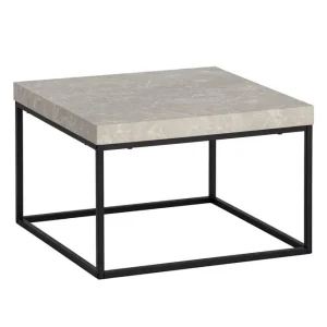 Snabb leverans Wohnling Soffbord Wohnling fyrkant 60 cm stenoptikstil, klassisk metallram, modern look Beige Beige - Möbler