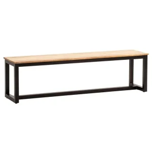 Wohnling Matbänk Wohnling massivt trä industriell loftstil med metallben 120 cm 120 cm - Möbler Kampanj
