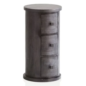 Wohnling Sideboard Wohnling Runt massivt trä lantlig stil Svart, 3 lådor Svart, 3 lådor - Förvaring Handla nu