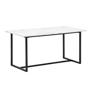 Wohnling Matbord Wohnling Industriell loftstil, MDF med metallben med gyllene spets Marmor, Vit, 160x80 cm Marmor, Vit, 160x80 cm - Möbler Nyhet