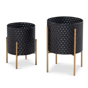 Vas Wohnling Set om 2 Aluminium Blomväxtkruka 3D-Cirkelyta Modern - Inredning Beställ idag