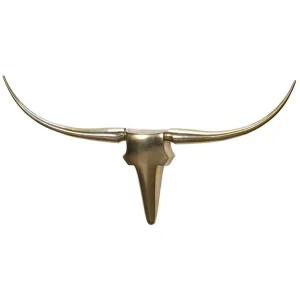 Rabatter Wohnling Väggdekoration Wohnling Tjur Handpolerad Aluminium Industriell Guld, 125 cm Guld, 125 cm - Inredning