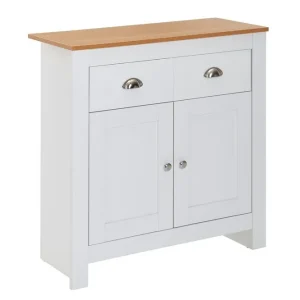 Köp nu Wohnling Sideboard Wohnling Melaminbelagd spånskiva tvåfärgad optik ek/vit 2 dörrar 2 lådor modern - Förvaring