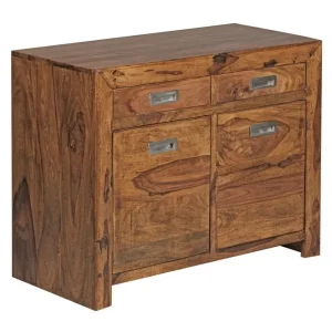 Erbjudandepris Wohnling Sideboard Wohnling Massivt trä 90 cm 2 dörrar 2 lådor Lantstil - Förvaring