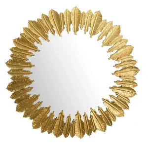 Köp online Wohnling Spegel Wohnling Fjädrar metallram rund 68 cm modern - Inredning