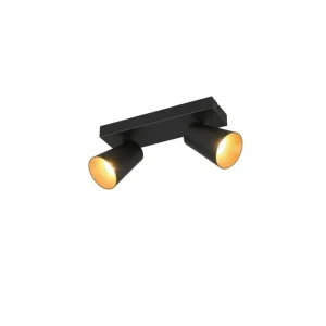 Kampanj Trio Lighting Spot TRIO Sharp 2-del, Mattsvart/guld 2-del, Mattsvart/guld - Belysning