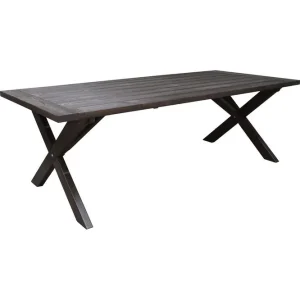 Utomhusmöbelgrupp 220 cm bord & 6 Merida grå stolar Brun Brun - Utemöbler & utemiljö Populär