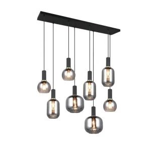 Billig Trio Lighting Pendel TRIO Diva 8-del, Mattsvart/kromad 8-del, Mattsvart/kromad - Belysning