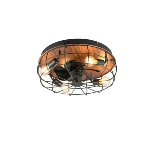 Trio Lighting Fläkt TRIO Trondheim Mattsvart/trä Mattsvart/trä - Belysning Handla nu