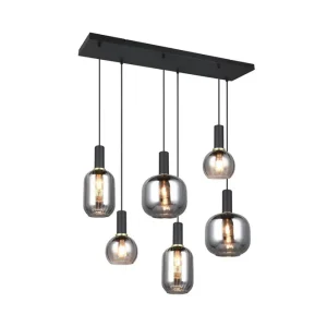 Trio Lighting Pendel TRIO Diva 6-del, Mattsvart/kromad 6-del, Mattsvart/kromad - Belysning Nyhet