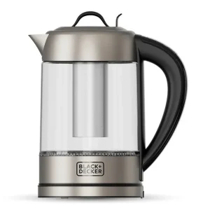 Black+Decker Vattenkokare Black+Decker i Glas med Te-filter 1.7L Silver - Servering & matlagning Begränsat antal
