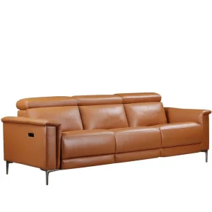 Loft24 Reclinersoffa utan hörn Loft24 3-sitssoffa Lund Cognac Brun,Grå - Möbler Populärt val