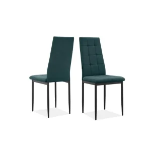Loft24 Matstol Becca, 2-pack Tyg/Metall, Mörkgrön Tyg/Metall, Mörkgrön - Möbler Säker betalning