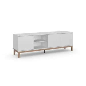 Bästa pris Loft24 Lowboard Pelle Vit/Wotan ek Vit/Wotan ek - Möbler