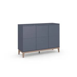 Kundfavorit Loft24 Skänk Pelle 120x41x85 cm, Grå/Wotan Ek 120x41x85 cm, Grå/Wotan Ek - Förvaring