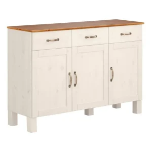 Lägg i varukorgen Loft24 Sideboard & skänk Loft24 Skänk Alby 125x38x85 cm, Vit/Honung Vit,Natur - Förvaring