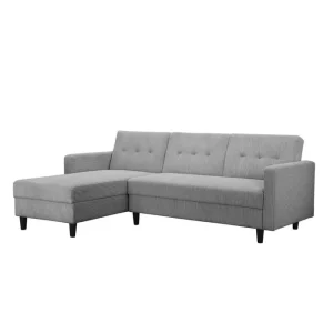 Begränsat antal Loft24 Bäddsoffa med enkeldivan utan schäslong Loft24 Bäddsoffa Hartford II 213x153x82 cm, Grå Grå - Möbler