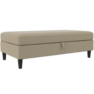 Sänkt pris Loft24 Fotpall/pall Hartford Brun, Linnetyg Utseende (100% Polyester Brun, Linnetyg Utseende (100% Polyester - Möbler