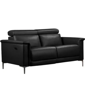 Loft24 Reclinersoffa utan hörn Loft24 2-sitssoffa Lund Svart, Läder/PU, Elektrisk vilstol Svart, Graphite Grey - Möbler Utförsäljning
