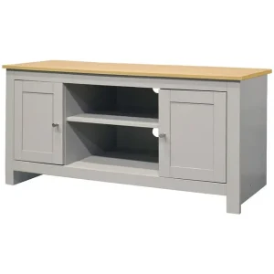 Loft24 Lowboard Emerald 120x39x58 cm, Natur/Grå 120x39x58 cm, Natur/Grå - Möbler Rabatter