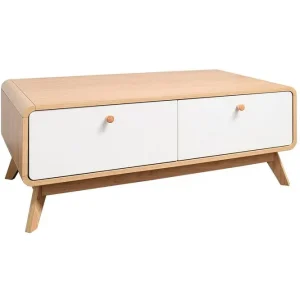 Nedsatt pris Loft24 Lowboard Cassie 100x51x40 cm, Ek/Vit 100x51x40 cm, Ek/Vit - Möbler