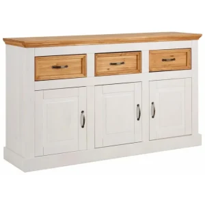 Köp nu Loft24 Skänk Selma 145x38x87 cm, Vit/Fläck/Vax 145x38x87 cm, Vit/Fläck/Vax - Förvaring