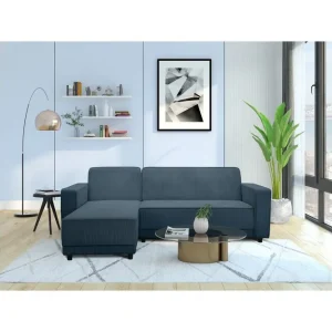 Loft24 Bäddsoffa Allie Blå, Cordoroy, 82x229x154 cm Blå, Cordoroy, 82x229x154 cm - Möbler Populärt val