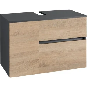 Billigare Loft24 Tvättställsskåp Wisla 80x45x53 cm, Antracit/Ek 80x45x53 cm, Antracit/Ek - Förvaring
