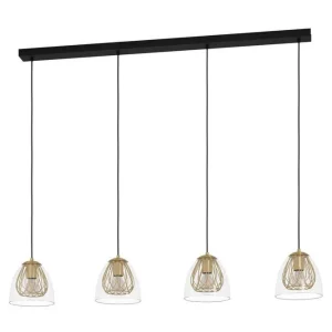 Eglo Takpendel Eglo Jazminia Mässing/Klar med 4 Lampor - Belysning Outlet
