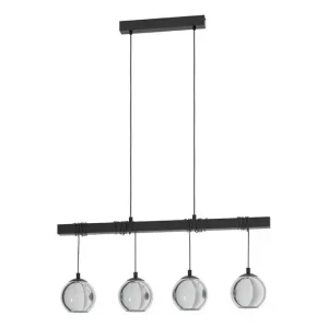 Lågt pris Eglo Takpendel Eglo Argallo Svart/Transparent med 4 Lampor - Belysning