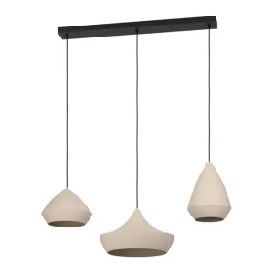 Outlet Takpendel Eglo Torremolinos Sand/Svart med 3 Lampor - Belysning