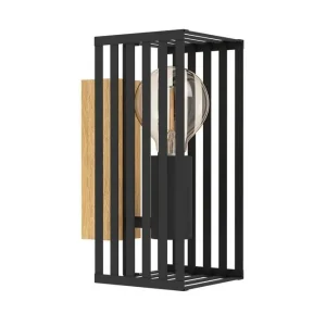 Fynd Vägglampa Eglo Cidraz Svart/Trä - Belysning