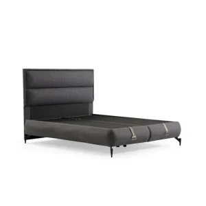 Billigare Dubbel Sängram & Sänggavel Springsure Mörkgrå 120 x 41 x 200 cm - Möbler