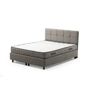 Dubbel Sängram & Sänggavel Sudalmuni ljusgrå 150 x 110 x 200 cm - Möbler Premium