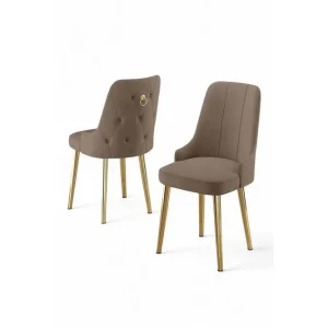 Begränsad tid Matstol Jebi Cappuccino / guld Cappuccino / guld - Möbler