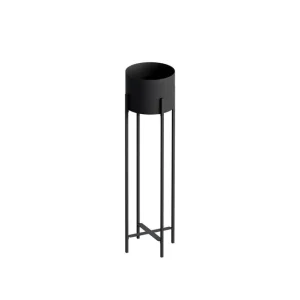Dekorativ Kruka Mirven Svart 23 x 23 x 78 cm 23 x 23 x 78 cm - Utemöbler & utemiljö I lager