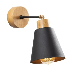Vägglampa Sudalwani Svart / Ek Svart / Ek - Belysning Beställ nu