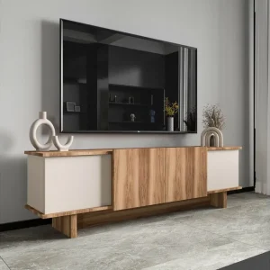 Beställ idag TV-bänk Diannare Beige / Valnöt Beige / Valnöt - Möbler