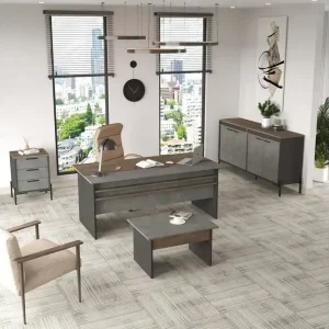 Kontorsmöbelset Enor 8 Argentu / Antracit Silver/Antracit - Möbler Rabatt