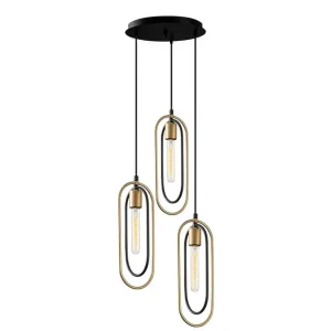 Populärt val Taklampa Pindor Thre svart / guld Guld/Svart - Belysning