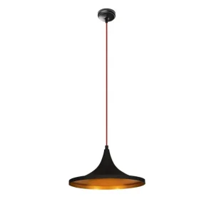 Taklampa Mangol Svart / Röd Diameter: 35 cm Mörkröd/Svart - Belysning Begränsad tid
