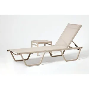 Endast denna vecka Solstol och sidobordsset (2 delar) Azoula Beige Beige - Utemöbler & utemiljö
