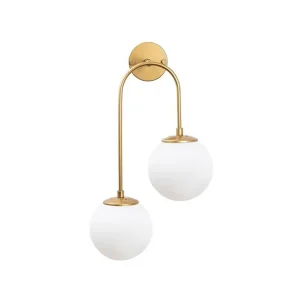 Vägglampa Thalara Två Glansig Rany Guld - Belysning Outlet